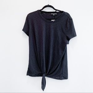 NWT I.N.C. Black Casual Top with Tie Detail